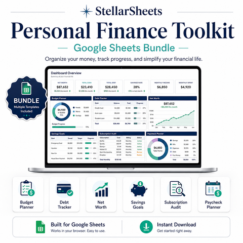 Personal Finance Toolkit – Google Sheets Bundle