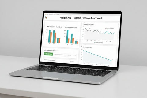 APR Escape interest rate comparison Google Sheets template for comparing loan and credit card rates